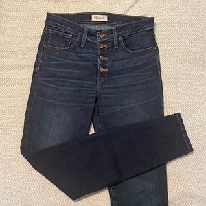 Madewell, 9” High Rise Skinny, Size 28 (size 6) Button Fly Jeans
